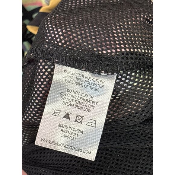 Reason Mens Graffiti Colorful Hooded Windbreaker Jacket Size XL Half Zip Front - Picture 8 of 8